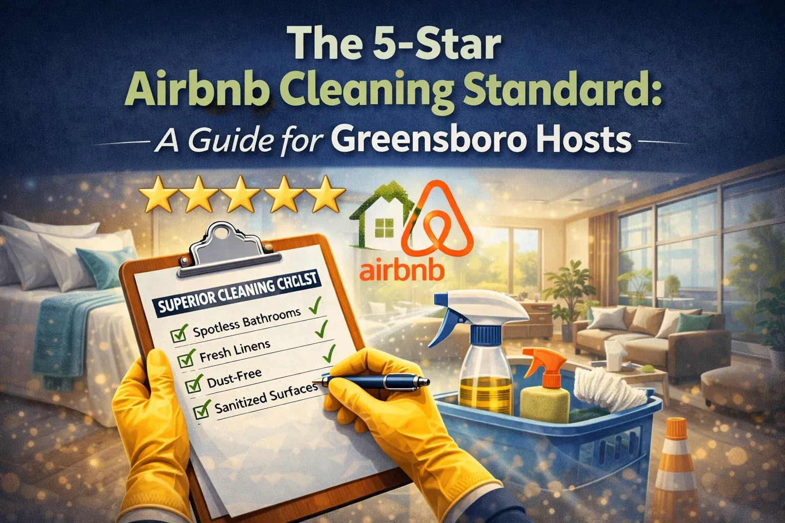 The 5-Star Airbnb Cleaning Standard: A Guide for Greensboro Hosts